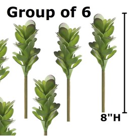 Factory Direct Craft Set of 6 Artificial Kalanchoe Succulent Picks for Indoor and Outdoor Arrangements and Succulent Displays