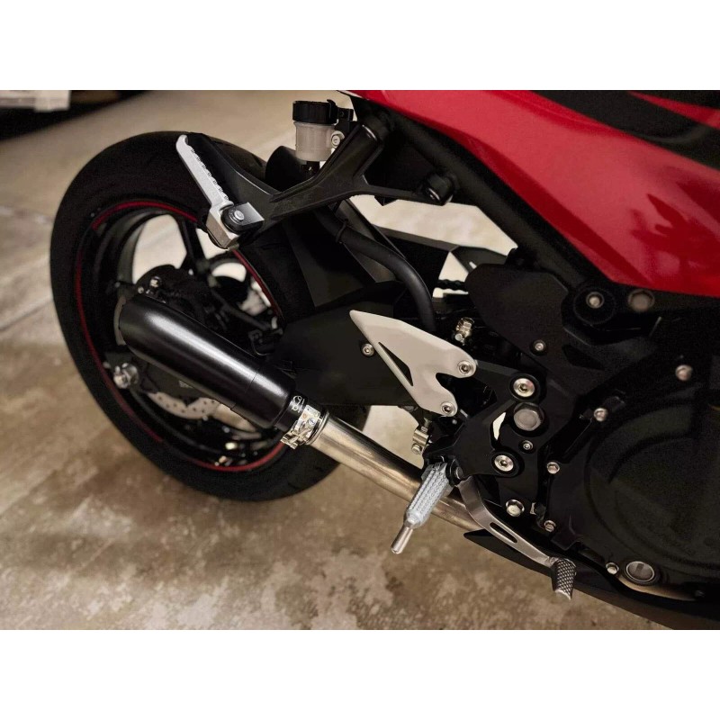 Radiant Cycles 2024-2025 Kawasaki Ninja 500 Shorty Exhaust Muffler BLACK