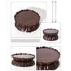 GOLDY&WENDY Round Wooden Display Stand Lotus-shaped Pedestal Vase Buddha Statue