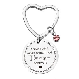 Xiyantiji Mothers Day Keychain Gifts for Nana Grandma Grandmother, Nana Gifts for Christmas Birthday, Nana Keychain from Grandkiddaughter Grandson