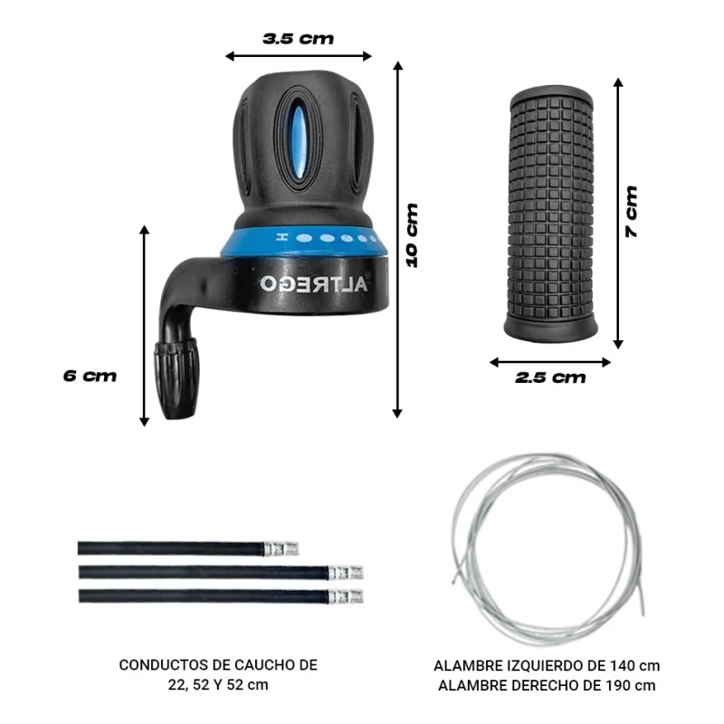 Mandos Bicicleta Doble De Fricción Cambios 7 Velocidades Color Azul