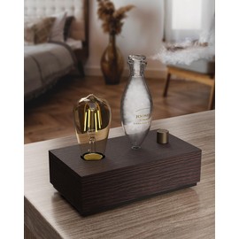 Waterless Essential Oil Diffusers with Rechargeable Battery & 9H Runtime, Aromatherapy Diffusers with Bulb, Scent Diffusers Premium Wood & Glass Nebulizer Cordless for Large Home, Hotels, Rooms