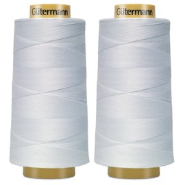2-Pack - Gutermann Natural Cotton Thread Solids, 3281-Yard Each, White