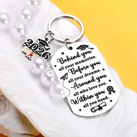 2026 Graduation Gifts for Her Him, Graduation Keychain for College Middle High School Graduate Souvenir for Senior Students Nurse School Student Teen Girls Boys Class of 2026 Graduation Decorations