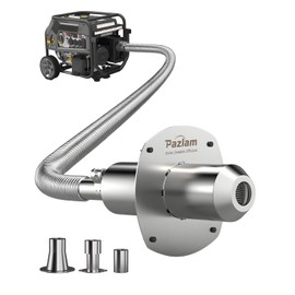 PAZLAM Generator Exhaust Extension Silencer Kit – Universal Fit for Firman, Honda, Champion & More – Heavy-Duty Stainless Steel Muffler with Flexible Pipe – Noise Reduction & Fume Venting（Silver）