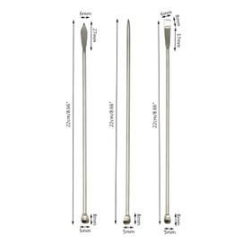 Honbay 3pcs Stainless Steel Long Handle Micro Lab Scoop Reagent Sampling Spoon Lab Spatulas