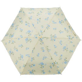 Esta MOONBAT Folding Umbrella, Romantic Retro Floral Pattern, Windproof Umbrella, Folding Umbrella, UV Protection, Women's, Beige, Rib Length: Approx. 21.3 inches (54 cm), beige