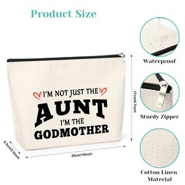 to My Aunt Gift Cosmetic Bag Aunt Gifts from Niece Thank You Gift for Auntie Religious Baptism Gift Godmother Appreciation Gift Makeup Bag Funny Auntie Birthday Gift Mothers Day Present for Auntie