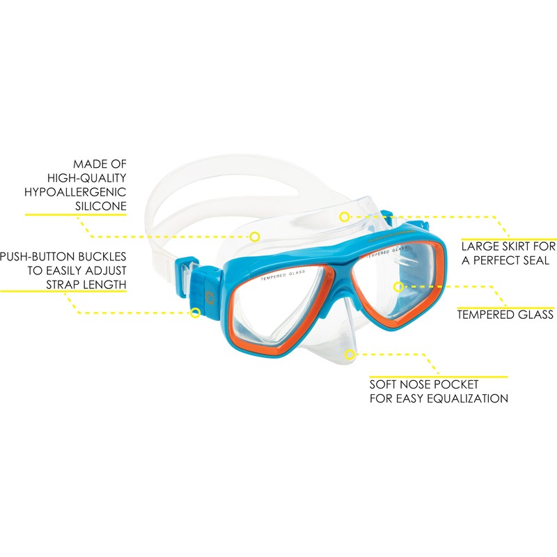 Cressi Rocks Kids Set, Blue/Orange, L/XL