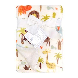 Thro Scarlet Manta de Forro Polar con Estampado de Safari, para bebé, Decorativa, 76,2 x 101,6 cm