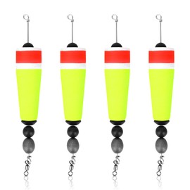 4pcs Fishing Slip Floats Rigs, Weighted Popping Corks for Freshwater and Saltwater Bobber Tackle Durable Fishing Tackle Kit for Trout Bass (3in, Yellow)