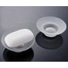 Frosted Glass Soap Dish Round Bathroom Replacement Soap Holder 2