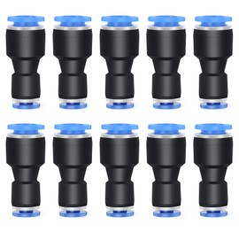 ERGAOBOY 10pcs 12mm OD x 10mm AD Straight Reducer for Connecting Fittings, Pneumatic Connecting Pipe Reducer