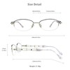 LifeArt Alloy Semi-Rimless Reading Glasses,Blue Light Blocking Glasses, Anti Eyestrain,