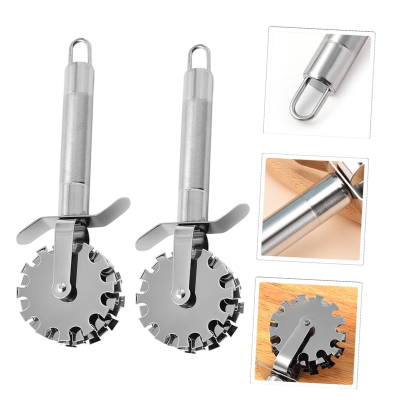 ABOOFAN 2pcs Stainless Steel Rolling Meat Tenderizer Needles with Ergonomic