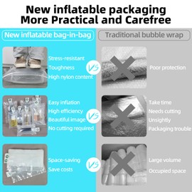 Conilly Packaging Air Bags,(10 x 12 Inches), Air Bubble Bag Air Cushions Buffer Bags Void Fill Cushioning for Shipping and Packaging, Free Pump,50 Pieces
