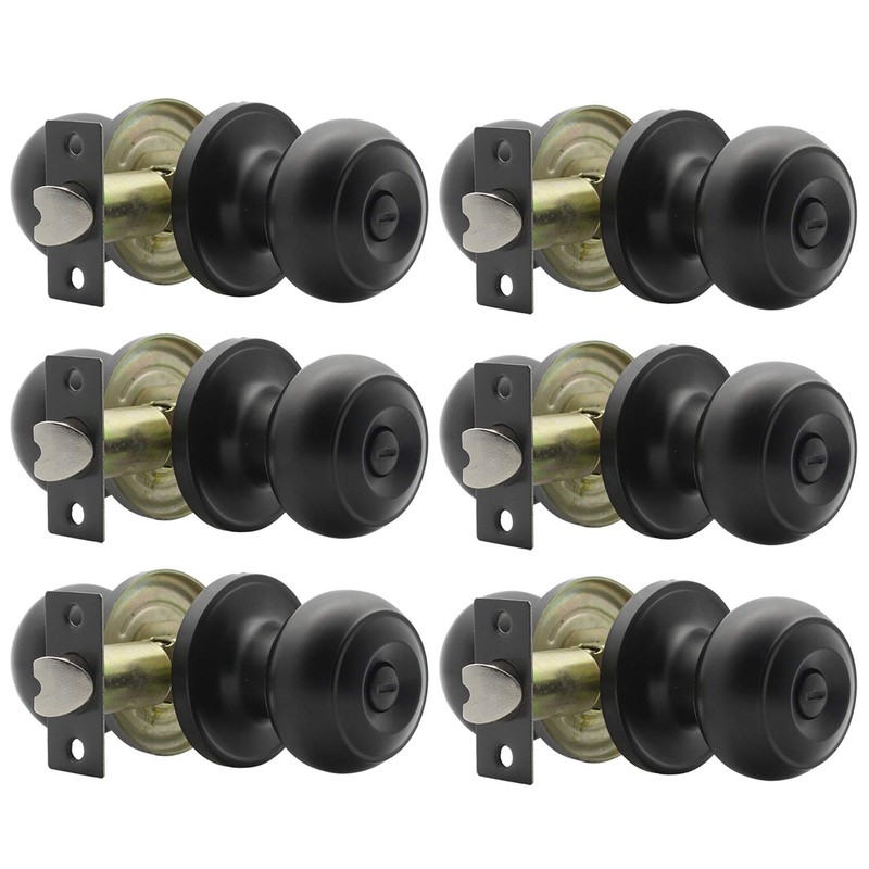 Probrico (6 Pack Privacy Door Knobs and (1 Pack) Passage
