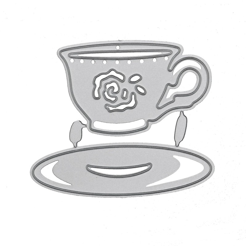Tea Cup & Saucer Metal Cutting Dies, Stencil, Card Making,