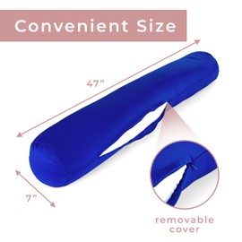 Squishy Deluxe Microbead Body Pillow with Silky Removable Cover, Extremely Huggable, Full Body Support, Keeps Spine in Proper Alignment, Doubles As a Pregnancy & Nursing Pillow, 47 X 7” (Sky Blue)
