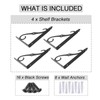 Ouvin Decorative Wall Brackets 4 Pack Retro Black White Heavy