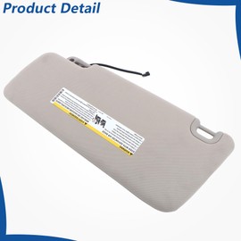 WFLNHB Sun Visor Passenger Side with Mirror and Light Gray Replacement for Ram 1500 2500 3500 2013-2018 1VF24BD1AD