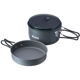 LOGOS 81210211 Hot Draining Cooker Set, Gray, Pot, Approx. Diameter 6.5 x Height 3.2 inches (16.5 x 8.2 cm), Total Length 9.8 inches (25 cm), Camping, Hard Anodized