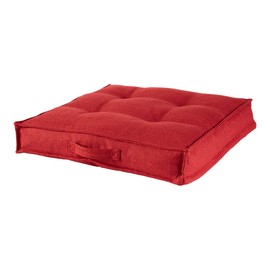 Happy Hounds Milo Square Tufted Pillow Dog Bed, Scarlet, Small (24" x 24")