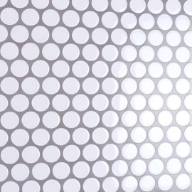CRE8TIVE White Round Wall Tiles Peel and Stick Wall Tiles Mosaic Tiles Removable Splashback for Kitchen Waterproof Bathroom Tile Stickers Shower Room Stick on Tiles Fireplace 4 Pcs 30.5cm x 30.5cm