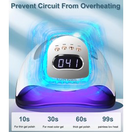 UIHOL UV LED Lampe für Gelnägel, 380W 81LEDs Nagellampe Professionelle Schnell Nageltrockner mit 4 Timer, LCD Anzeige und Smart Sensor für Finger Zehennagel und für Alle Gel Nagellack, Shellac