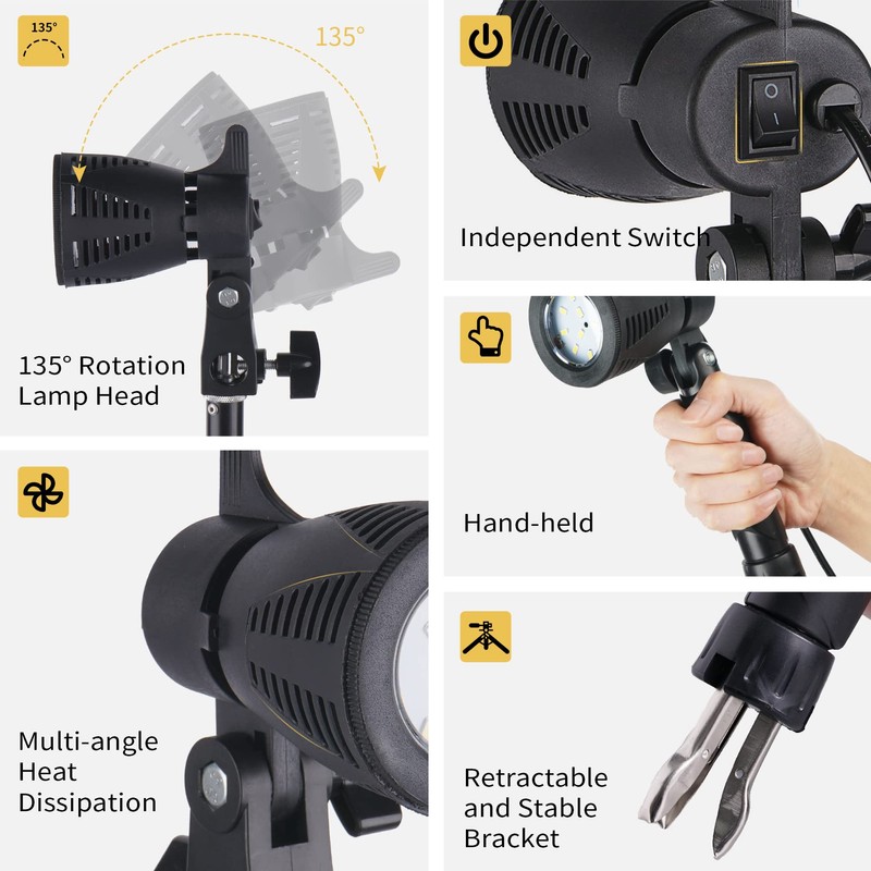 Meking Mini Softbox Photography Lighting Kit, 2700K Tabletop Led Lamp