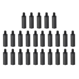 YOKIVE M4 Nylon Hex PCB Standoff Screws High Insulation Height Consistency for Motherboard (Black 30mm+6mm) 25pcs