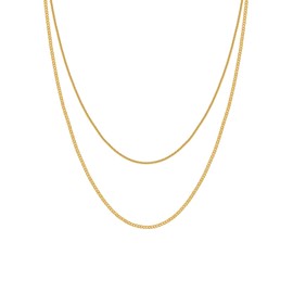 Cowlyn Snake Chain Necklace, Herringbone Necklaces 14 Gold Plated Choker Layered Dainty Jewelry Gift for Women