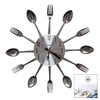 Xrten DIY Kitchen Wall Clock Cutlery Design Kitchen Clock Cutlery