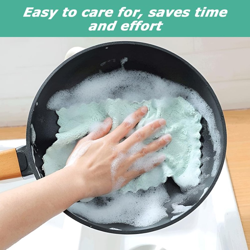 20 Pack Coral Fleece Dish Cloths with Durable Material, Ultra-Soft