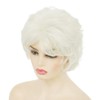RicHyun Womens Short White Wig Natural Curly Cream White Wig