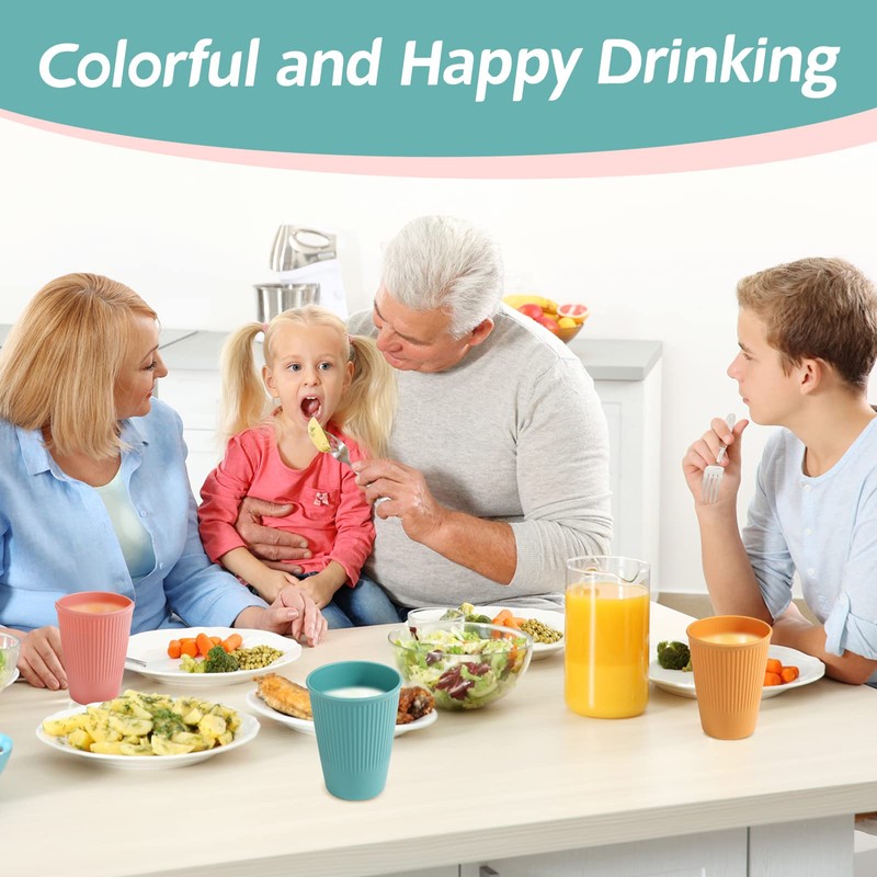 AouiSton Cups, Children's Cups, 350 ml Set Unbreakable Drinking Cups,