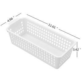 Yarebest Cestas Plastico Pequenas, Juego de 6 Cesta Plastico Almacenaje, (Blanco)