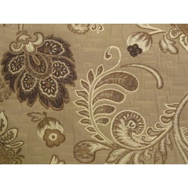 ReynosoHomeDecor 26x26 Shades of Brown Floral Brocade Decorative Throw Pillow (Tronco Collection)