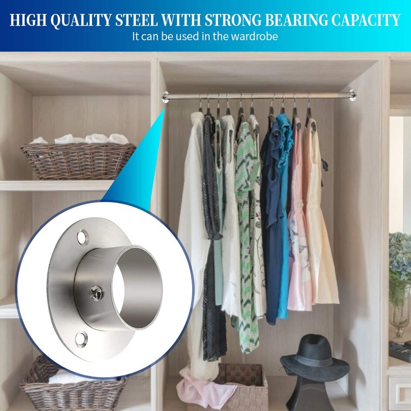 Creatyi 38mm/1-1/2 Inch Heavy Duty Stainless Steel Closet Rod Brackets
