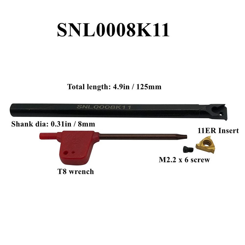 Herramienta de roscado de torno de 1/2" SER 1212H11+ SNL