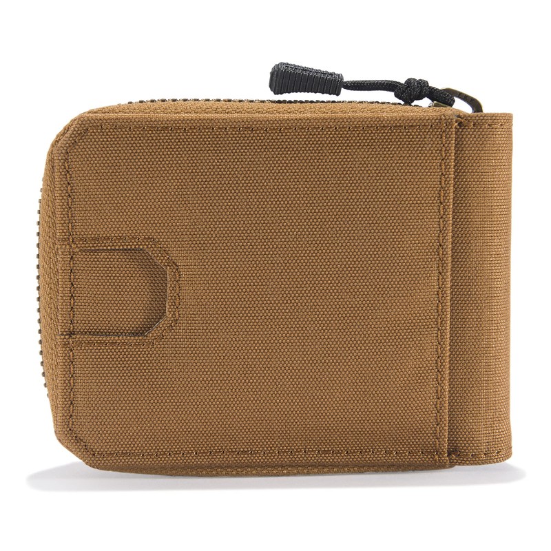Carhartt Men's Casual Canvas Zip, Durable Zippered Wallets, Brown, One