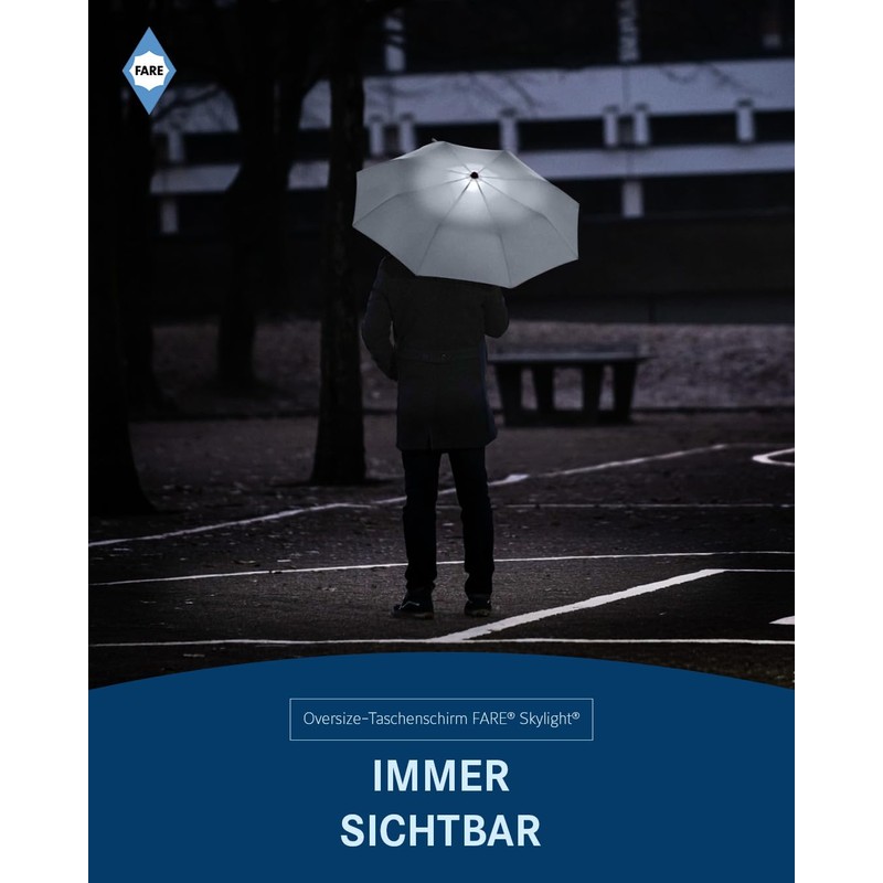 FARE Oversized Pocket Umbrella Skylight - Effective Umbrella with LED