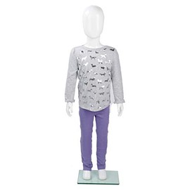 SSWBasics White Glossy Youth Mannequin (Movable Arms)- White Glossy Child Mannequin Full Body - Retail Youth Display Mannequin for Kids - Perfect for Storefront and Clothing Displays