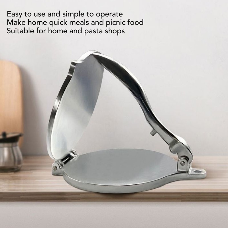 Tortilla Press 7.7in Rust Proof Aluminum Alloy Silver Heavy Duty