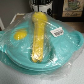 TUPPERWARE New HOT FOOD ON THE GO PLUS SET Bowl w/ Utensils! Microwave
