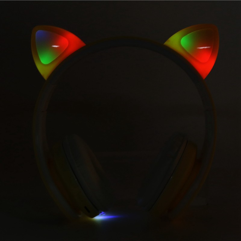 LED Noise Reduction Headset Cat Ear Shape Bluetooth 5.0 Headset