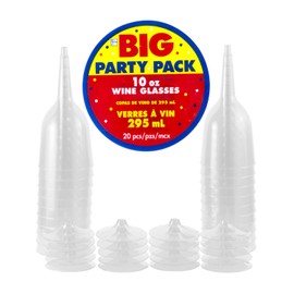 JAM Paper Plastic Wine Glasses - 10 oz - Clear - 20 Glasses/Pack