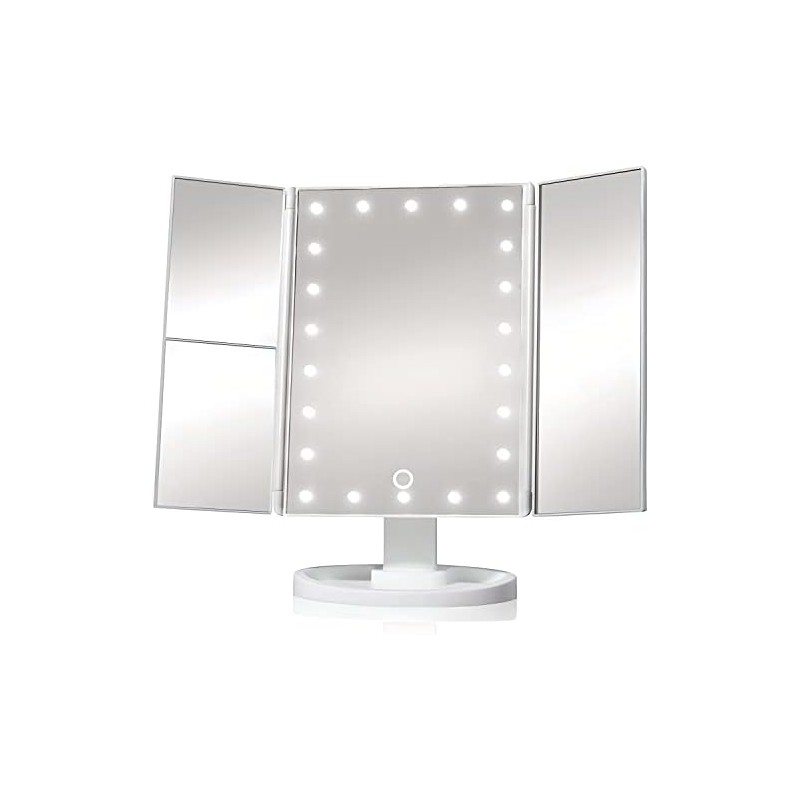 Retoo Espejo cosmético con iluminación LED plegable espejo de maquillaje