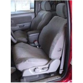 Durafit Seat Covers, made to fit 1999-2004 Tacoma Front Low Back Sport Bucket Seat Covers in Gray Twill with Adjustable Headrests.