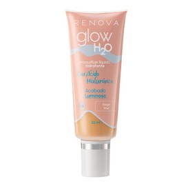 Renova| Maquillaje Liquido Glow H2O, Tono Miel, Con Ácido Hialurónico, FPS 18
